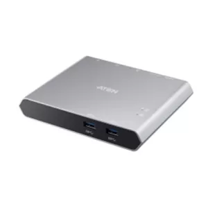 2 Port 4K HDMI USB-C KVM Dock Switch with Power Pass-through